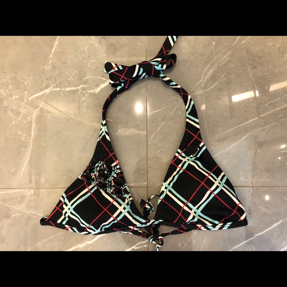 ROXY black plaid women’s bikini - Picture 2 of 5